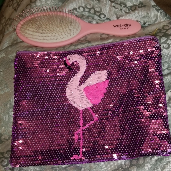 Sequin Flamingo Tarte Makeup Bag - Picture 5 of 5